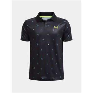 Černé klučičí sportovní vzorované polo tričko Under Armour Performance