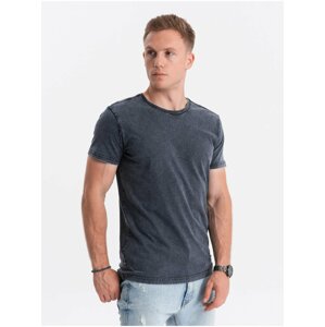 Tmavě modré pánské basic tričko Ombre Clothing