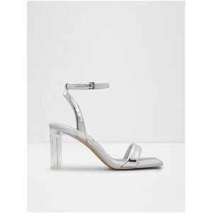 Dámské sandály na podpatku ve stříbrné barvě ALDO Aurorai