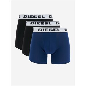 Sada tří pánských boxerek v tmavě modré a černé barvě Diesel