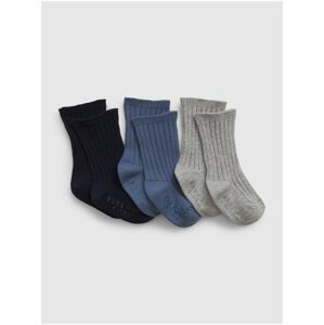 Sada tří párů dětských ponožek v černé, modré a šedé barvě GAP