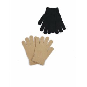 Sada dvou párů dámských rukavic v černé a béžové barvě ORSAY