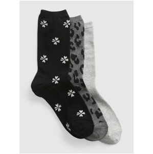 Sada tří dámských ponožek v černé a šedé barvě Gap