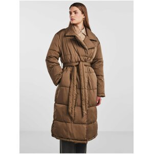 Hnědý dámský prošívaný oversize kabát Y.A.S Luffa