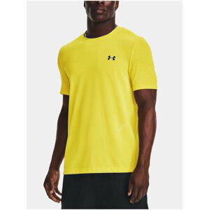 Žluté pánské kostkované sportovní tričko Under Armour Seamless