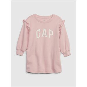 Růžové holčičí mikinové šaty Gap