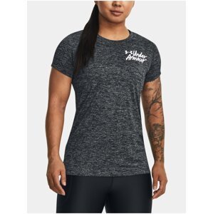 Šedo-černé dámské žíhané sportovní tričko Under Armour Tech Twist Graphic SS