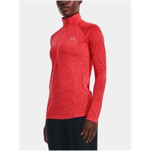 Červené dámské sportovní tričko se stojáčkem Under Armour Tech 1/2 Zip - Twist