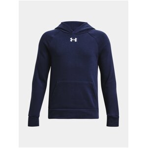 Tmavě modrá klučičí mikina s kapucí Under Armour UA Rival Fleece Hoodie