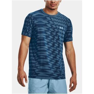 Modré pánské sportovní tričko Under Armour UA Seamless Ripple SS