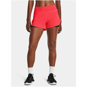 Červené dámské sportovní kraťasy Under Armour Flex Woven 2-in-1 Short