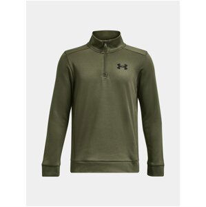 Khaki klučičí sportovní fleecová mikina Under Armour