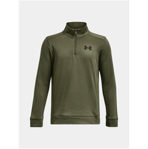 Khaki klučičí sportovní fleecová mikina Under Armour