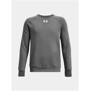 Šedá klučičí žíhaná mikina Under Armour Rival Fleece Crew