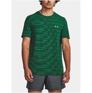 Zelené pánské vzorované sportovní tričko Under Armour UA Seamless Ripple SS