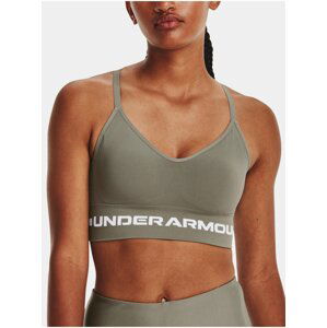 Khaki sportovní podprsenka Under Armour UA Seamless Low Long Bra