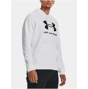 Bílá pánská mikina s kapucí Under Armour UA Rival Fleece Logo HD