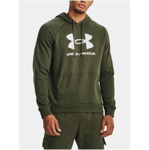 Khaki pánská mikina s kapucí Under Armour UA Rival Fleece Logo HD