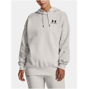 Světle šedá mikina Under Armour Essential Flc OS Hoodie