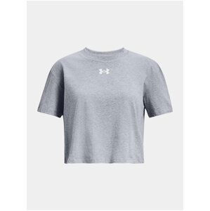 Světle šedé holčičí crop top tričko Under Armour Sportstyle