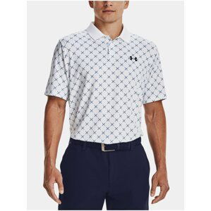 Bílé pánské vzorované sportovní polo tričko Under Armour Perf 3.0