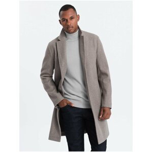 Světle šedý pánský lehký kabát Ombre Clothing