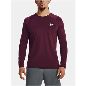 Vínové pánské sportovní tričko Under Armour UA HG Armour Fitted LS