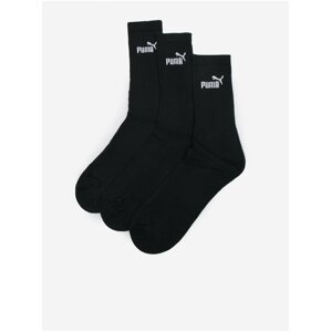 Sada tří párů ponožek v černé barvě Puma Elements Crew