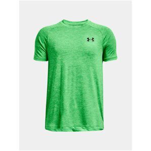 Zelené klučičí žíhané sportovní tričko Under Armour Tech 2.0