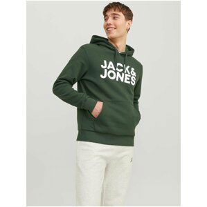 Tmavě zelená pánská mikina s kapucí Jack & Jones Corp