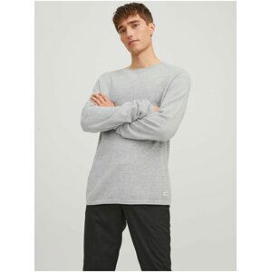 Světle šedý pánský basic svetr Jack & Jones Hill