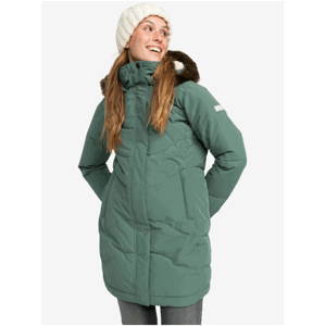 Světle zelený dámský zimní prošívaný kabát Roxy Ellie JK