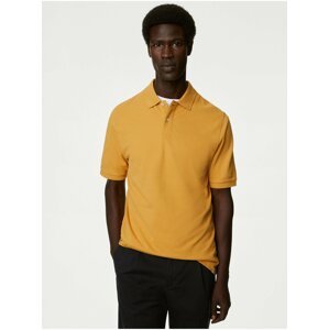 Žluté pánské basic polo tričko Marks & Spencer