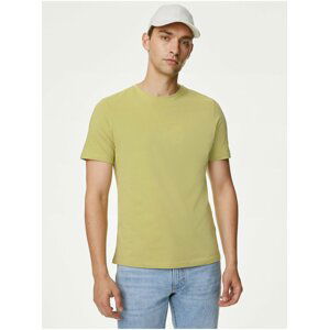 Světle zelené pánské basic tričko Marks & Spencer