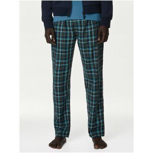 Modré pánské kostkované pyžamové kalhoty Marks & Spencer