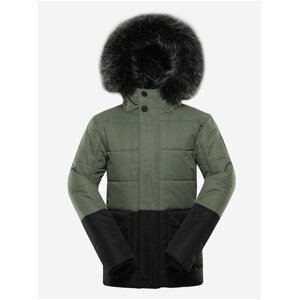 Černo-zelená dětská zimní bunda ALPINE PRO EGYPO
