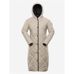 Béžový dámský zimní prošívaný kabát NAX ZARGA