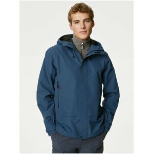 Modrá pánská nepromokavá bunda s kapucí Marks & Spencer Anorak