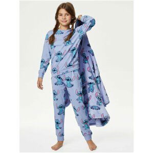 Světle modré holčičí vzorované pyžamo s motivem Marks & Spencer Lilo & Stitch™