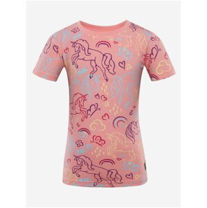 Růžové holčičí vzorované tričko s motivem jednorožce NAX ERDO
