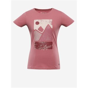 Růžové dámské tričko s potiskem ALPINE PRO GARIMA