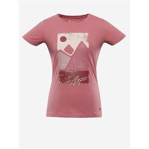 Růžové dámské tričko s potiskem ALPINE PRO GARIMA