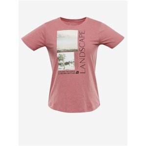 Růžové dámské tričko s potiskem ALPINE PRO GORENA