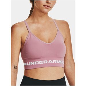 Růžová dámská sportovní podprsenka Under Armour UA Seamless Low Long Bra