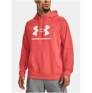 Červená pánská mikina s kapucí Under Armour UA Rival Fleece Logo HD