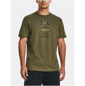 Khaki pánské tričko s potiskem Under Armour UA M Branded GEL Stack SS