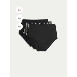 Sada tří dámských menstruačních kalhotek v černé barvě Marks & Spencer