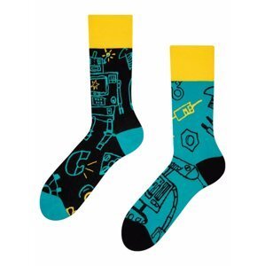 Černo-modré veselé ponožky Dedoles Roboti