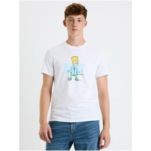 Bílé pánské tričko Celio The Simpsons