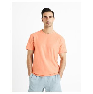 Oranžové pánské basic tričko Celio Fecola
